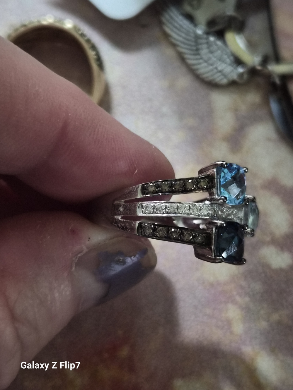 Triple Stone LeVian Multi-Band Ring - Picture 2 of 5